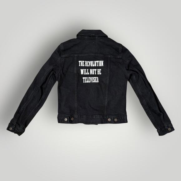 Levi's Women Slim Fit Original Trucker Jeans Jacket Inside Pockets Black sz S - Picture 2 of 12